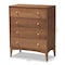 Baxton Studio Landis Mid-Century Ash Walnut Finished Wood 4-Drawer Chest 193-11302-ZORO - alternate 9